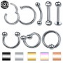 1PC Titanium Steel Black Seamless Hinged Nose Hoop Septum Clicker Piercings  Lip Labret Ring Ear Cartilage Tragus Sexy Jewelry