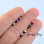 1PCS 16G Internal Thread Opal Stone Labret Monroe Lip Stud Ring Opal Ear Cartilage Tragus Helix Earring Piercing Body Jewelry