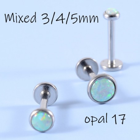 1PCS 16G Internal Thread Opal Stone Labret Monroe Lip Stud Ring Opal Ear Cartilage Tragus Helix Earring Piercing Body Jewelry