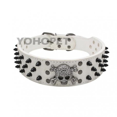 Black Skull rivet pet collar anti bite large medium small dog collar dog training tactical dog collar pet trainer collar