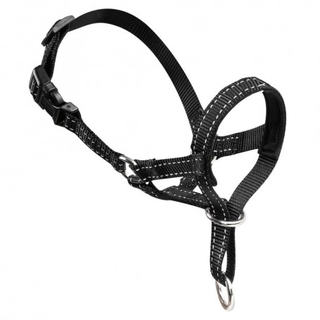 Dog Mouth Muzzle, Pet Dog Nylon Reflective Adjustable Loop Bite Bark Control Easy Fit Dog Mouth Muzzle,Black