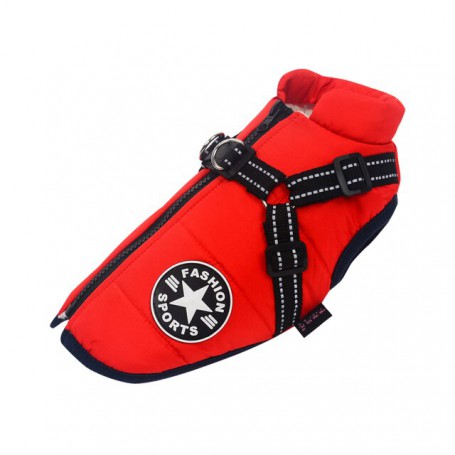 Large Pet Dog Jacket With Harness Winter Warm Dog Clothes For Labrador Waterproof Dog Coat Chihuahua French Bulldog Outfits