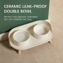 Pet dining table Dual Feeding Bowl Neck Protect Nonslip Ceramic Bowl for Pet Dog Cat Water Food Feeder