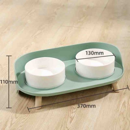 Pet dining table Dual Feeding Bowl Neck Protect Nonslip Ceramic Bowl for Pet Dog Cat Water Food Feeder