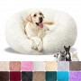 Dog Round Long Plush Dog Beds for Large Dogs Cushion Super Soft Fluffy Comfortable Washable Pet Calming Bed Lit pour chien