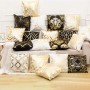 Short Plush Cushion Cover Decorative Retro European Style Stamping Gold Sofa Pillowcase Home Decor Pillow Case Cushion 45*45cm