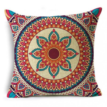 Retro Nostalgic Cushion Wind Bohemian Folk Style Living room Sofa Cushion 40cm/45cm and 50cm Linen Decorative Pillowcases