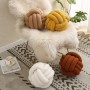 Hand-woven Knotted Ball Throw Pillow Lamb Velvet Cushion Sofa Decoration Throw Pillow Living Room Spherical Cushion Bedside Back