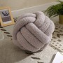 Hand-woven Knotted Ball Throw Pillow Lamb Velvet Cushion Sofa Decoration Throw Pillow Living Room Spherical Cushion Bedside Back