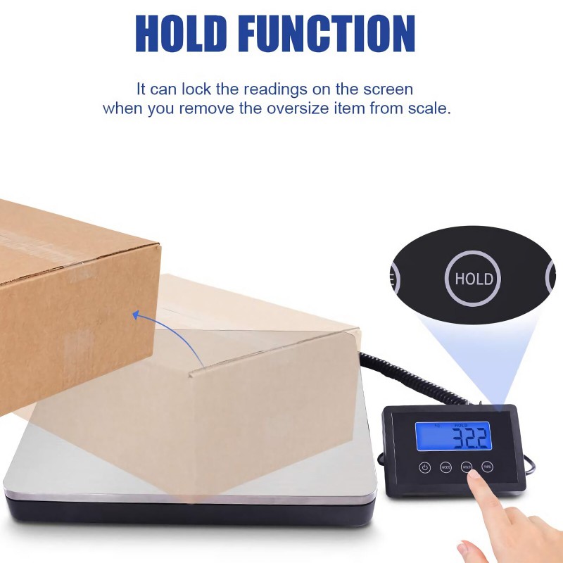 Shipping Scale 360lb,Stainless Steel Heavy Duty Postal Scale with Timer