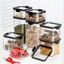 Large Capacity Plastic Sealed Cans Kitchen Storage Box Transparent Food Canister Keep Fresh New Clear Container Basket Set
