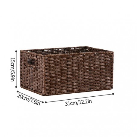 Woven Storage Basket Large Sundries Snack Toy Organizer Basket Wardrobe Closet Organzier Clothes Storage Box Home Organization