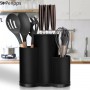 Knife Holder Stand for Knives Multi-Function Plastic Stands for Cutlery Utensil Inserted Block Storage Tank Kitchen Accessories