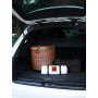 Hand Pull Rod Type Picnic Basket Multi-Function Roller Rattan Woven Insulator Basket with Tableware Storage  Picnic Props