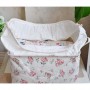 Nordic Cotton Linen Dot Stripe Flower Picnic Storage Basket with Cover Large Capacity Dirty Clothes Kids Toys Organizer