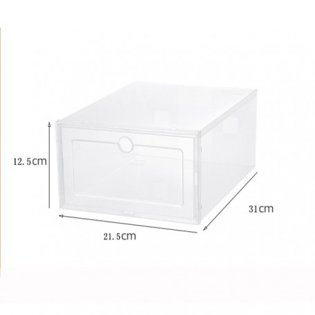 6pcs/Set Plastic Shoes Case Drawer Case Thickened Transparent Shoebox Fold Shoe Organizer Plastic Shoe Boxes Stackable Box