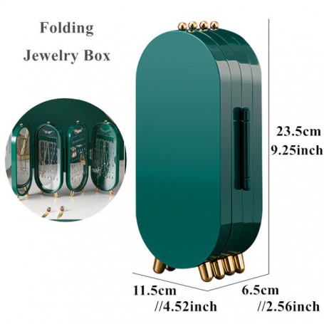 Jewelry Organizer Case Jewelry Storage Box Luxury Retro Household Earrings Necklace Display Stand High Capacity Screen Foldable