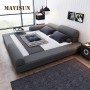 Nordic Fabric Tatami Double Bed Master Bedroom Modern Minimalist Light Luxury Home Furniture Widened Soft Bag Large Bed
