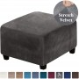 Thick Velvet 3 Size Square Ottoman Covers Stretch Footstool Cover Bench Stool Cover Washable Furniture Protector Stool Covers