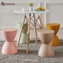 INS Nordic Hourglass Round Footstool Modern Minimalist Shoe Changing Chair Fashion Thickened Plastic Waiting Stool Side Table