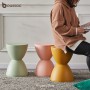 INS Nordic Hourglass Round Footstool Modern Minimalist Shoe Changing Chair Fashion Thickened Plastic Waiting Stool Side Table