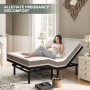 7-Zone Smart Adjustable Bed Base Ergonomic Zero Gravity Massage Bed Frame with Wireless Remote for Pregnancy / Elderly / Surgery