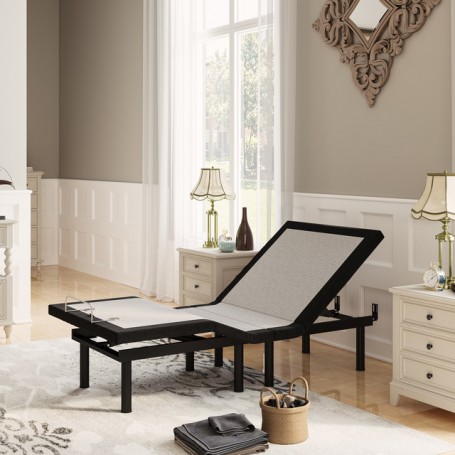 SPA Vibration Adjustable Bed Base Gravity Wireless Adjustable Bed Base Frame with USB Ports Bedroom Furniture TwinXL Full Queen