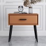 Nordic Style Solid Wood Nightstands Microfiber Leather Storage Drawer Bedside Table Modern Bedroom End Table Side Cabinet