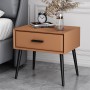 Nordic Style Solid Wood Nightstands Microfiber Leather Storage Drawer Bedside Table Modern Bedroom End Table Side Cabinet