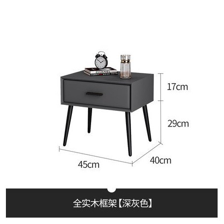 Nordic Style Solid Wood Nightstands Microfiber Leather Storage Drawer Bedside Table Modern Bedroom End Table Side Cabinet