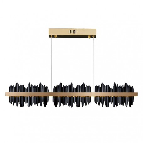 Modern Rectangle Chandelier For Living Room With Remote Control Design LED Hanging Lamp Kitchen Island Gold Black Light Fixtures