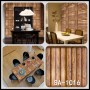 Home Decor 3D PVC Wood Grain Wall Paper Brick Stone Wallpaper Self-Adhesive Living Room Bedroom Wall Stickers  Decoration