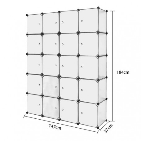 Bedroom Plastic Wardrobe Cabinet Cube Storage Organizer Portable Clothing Storage Cabine Cloth Closet Home Furniture C04