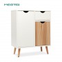 Meerveil Sideboard Cupboard Storage Cabinet with 2 Doors and 1 Drawer Modern Free Standing Wooden for Living Room Bedroom