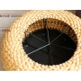 Modern Knitted Round Pouf Ottoman Stool W/PU Leather Seat Pad Floor Yoga Meditation Cushion Straw Rusitc Tatami Pouf Furniture
