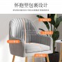 Soft Makeup Chair  Light Luxury Chair Backrest Home Bedroom Wrought Iron Small Dressing Chair Dining Chair
