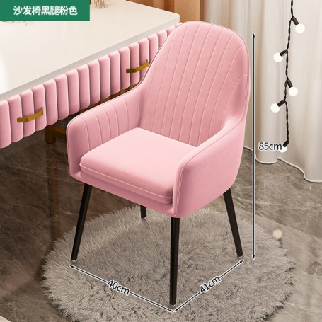 Soft Makeup Chair  Light Luxury Chair Backrest Home Bedroom Wrought Iron Small Dressing Chair Dining Chair