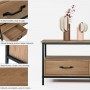 Coffee Table with 2 Drawers 2-Tier Storage Shelf Industrial Livingroom Tea Table Storage Retro Table Brown