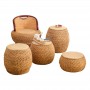 Home Collection Rattan Small Stool Ottoman Footrest Modern Round Foot Stool For Living Room Den Bedroom Rattan Chair  Modernity