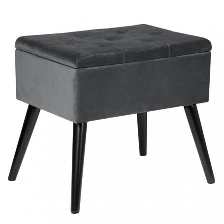 Ottoman Chair Stool Upholstered Footstool Velvet Bench Dressing Table Stool Pouf Couch Stool Wood Legs Removable Cover Storage