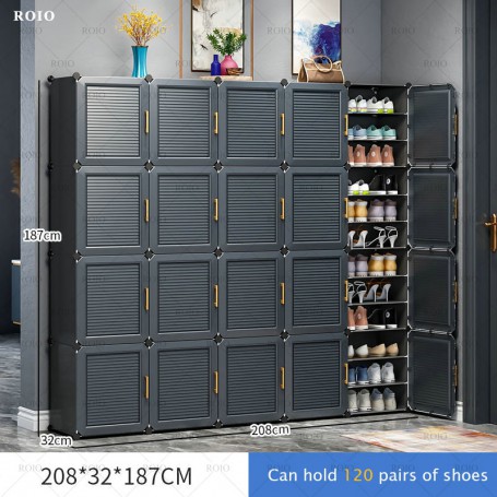 DIY Modular Shoe Cabinet Plastic Cube Shoes Storage Rack Easy Installation Stackable Shoe Shelf Space-saving Shoe Rack Organizer