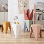 Nordic Plastic Stool Ins Creative Modern Chairs low Footstool Non Slip Thickened Small Stools Low Geometric Stool Furniture Home