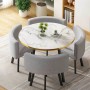 Dining Table Set Simple Casual Reception Office Coffee Table Living Room Set Furniture 4 Chairs Dining Room Table and Chair Set