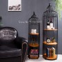 Nordic Wrought Iron Birdcage Rack Floor-standing Multi-layer Bird Cage Rack Bookshelf Ornament Decoration for Home Furniture