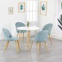 A Set of 4 Velvet Dining Chairs with Backrest Soft Cushion Kitchen Corner Chairs w/Metal Legs For Living Room Kitchen Furniture