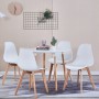 8Pcs Nordic Dining Chairs Modern Office Home Plastic Chairs with Wooden Legs for Restaurant Dining Room Furniture Lounge Room