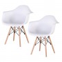 Set of 2 Nordic Plastic Dining Chairs Backrest Armchair Fashion Chair Casual Cafe Simple Modern Chair for Dining Room Kitchen