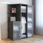 Simple Wardrobe Fabric Folding Clothes Storage Cabinet DIY Assembly Reinforced Frame Bedroom Organizer Home Dorm Clothing Closet