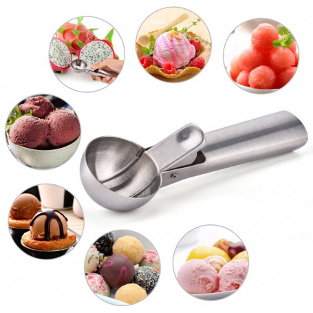 Ice Cream Scoop Stainless Steel Ice Cream Watermelon Baller Scoop Fruit Dessert Spoon Cream Ball Maker Kitchen Tools Cake Mold