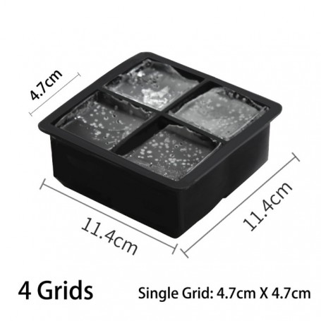 4/6/8/15 Grid Big Ice Tray Mold Box Large Food Grade Silicone Ice Cube Square Tray Mold Diy Bar Pub Wine Ice Blocks Maker Model